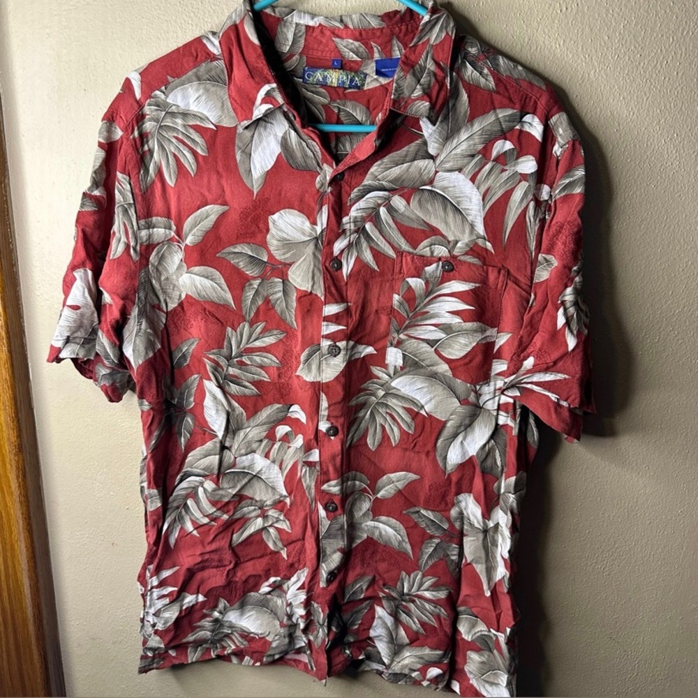 Mens Size Large Campia Tropical Button Up Tshirt